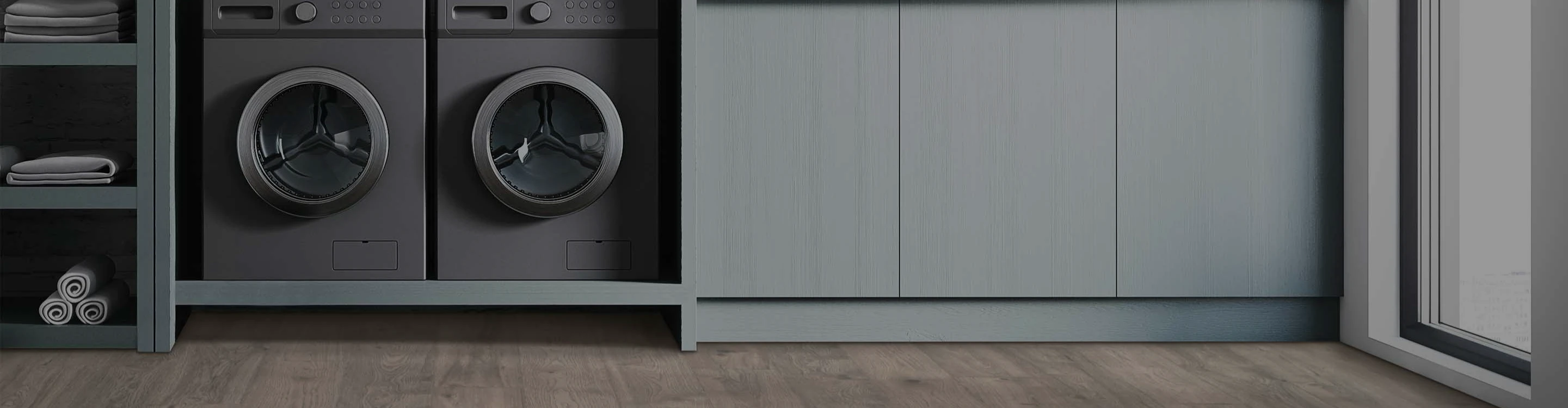 Vinyl flooring in laundry room