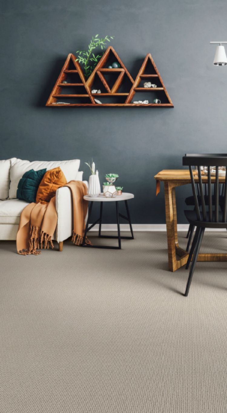 Structured carpet in living room 