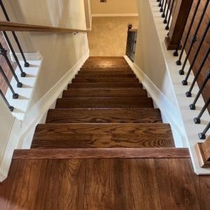 wood staircase from above