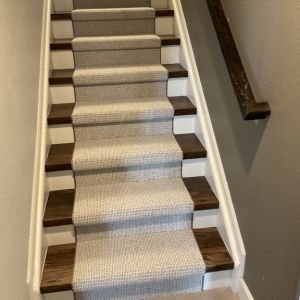 Beige custom stair runner